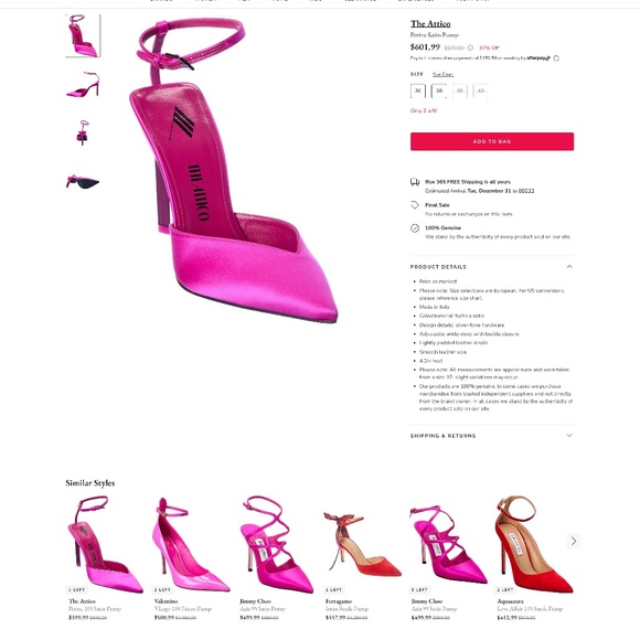 Perrine Pointed Toe Pump Fuchsia 8 - Picture 2 of 9